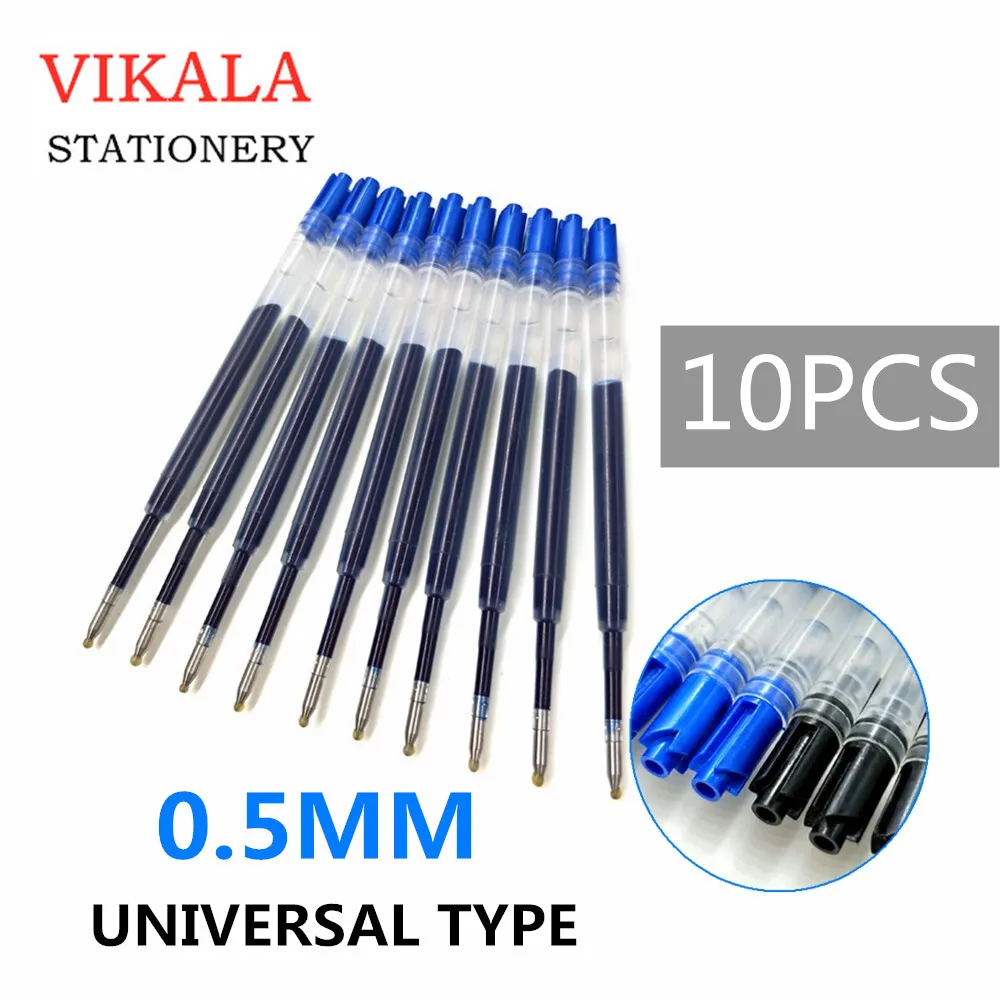 10 pcs lot metal ballpoint pen refills blue 10 pc 424 black blue ink gel pen refill L98mm Recharge replacement for Metal ballpoint pen Neutral refills office school supply