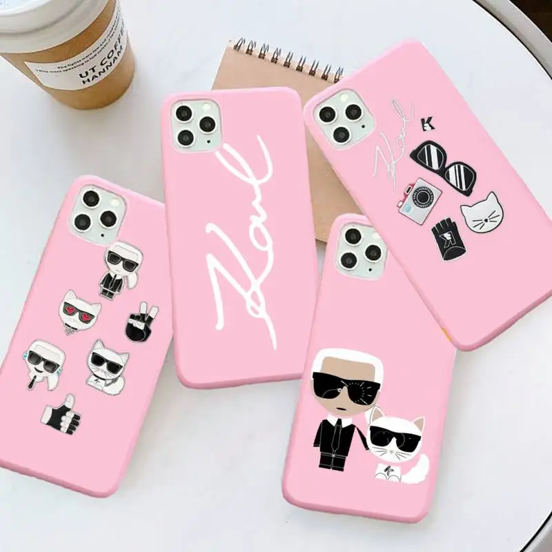 

Fashion Brand designer KARLs Lagerfeld Phone Case Candy Color for iPhone 6 7 8 11 12 s mini pro X XS XR MAX Plus