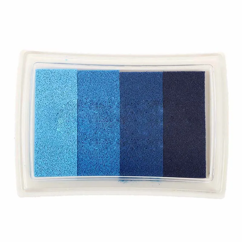 

Blue Multi Gredient 4 Colors Ink Stamp Pad Inkpad Oil Based Inkpad Child-safe