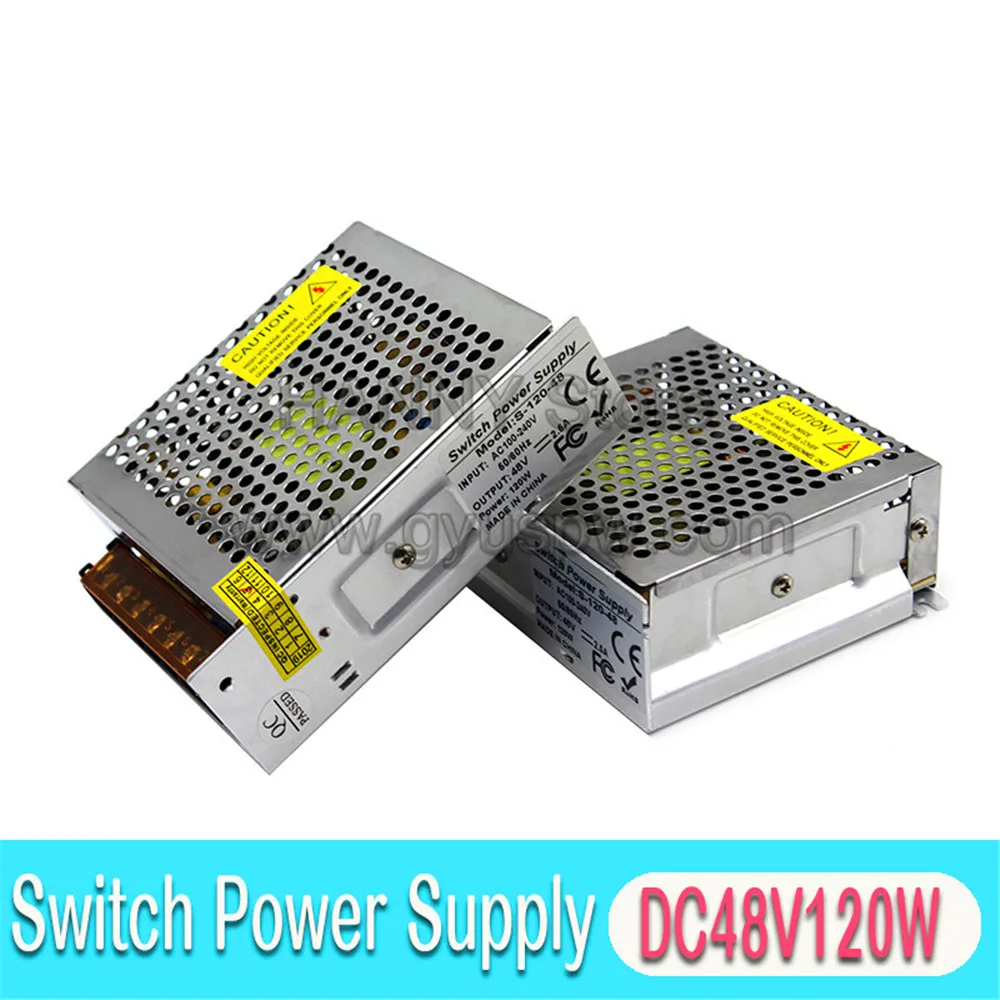 Один выход 48V 2.5A 120W импульсный источник питания Трансформатор 110v 220V AC DC48V SMPS для освещения шагового двигателя