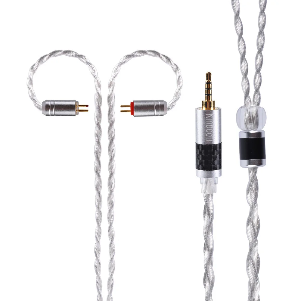 AK Kinboofi 4 ядра Чистая медь посеребренный позолоченный кабель 2,5/3,5/4,4 мм сбалансированный кабель для наушников с MMCX/2Pin ZSN ZSX