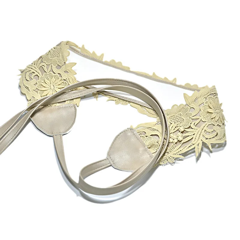 Свадебный пояс Boho Талия модные ремни для женщин из искусственной кожи кружево широкий пояс для женщин бант ткачество Ceinture cummerbands
