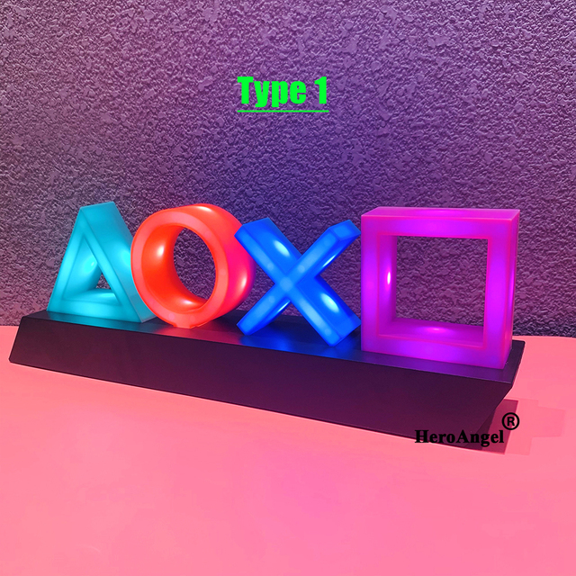 PS4/PS5 Game Icon Lamp Sign Sound Control Decorative Lamp Colorful Lights Lampstand LED Light Game Nice Gift For Christmas