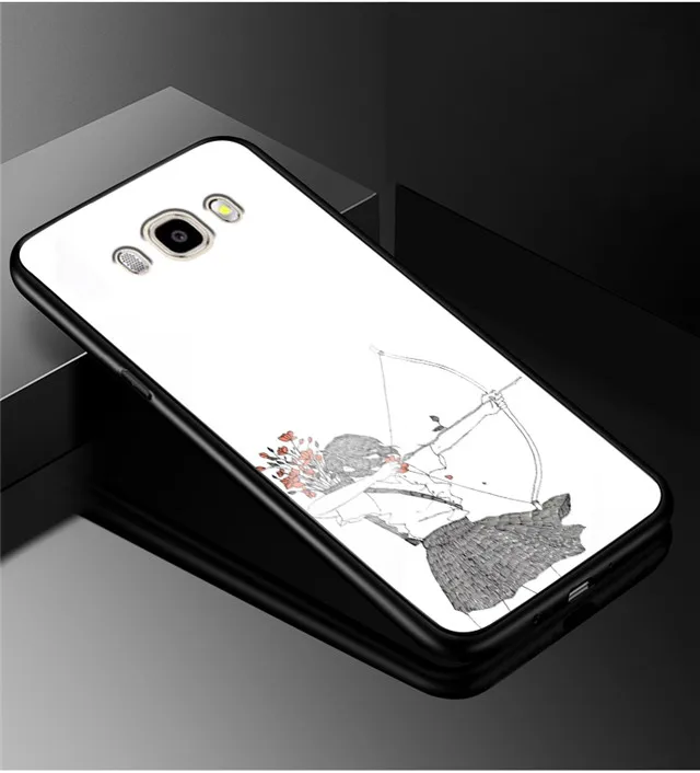 21 Для samsung J5 чехол из закаленного стекла Роскошная твердая задняя крышка для samsung Galaxy J5 Чехол Мягкий бампер J510 милые Чехлы для телефона - Цвет: 21