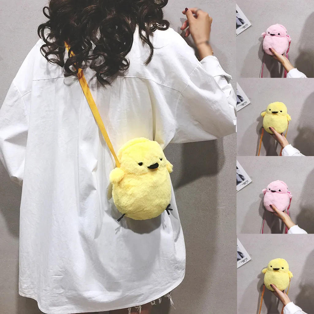 Плюшевый рюкзак для женщин милая сумка с курицей Студенческая модная мессенджер