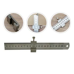 1 Set Measurement Tools Precision Stainless Steel Ruler with Ruler Stopper