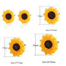 15-17-24мм солнечные цветочные серьги-гвоздики с эпоксидной смолой для женщин оптом модные серьги-гвоздики для женщин классические женские ювелирные изделия