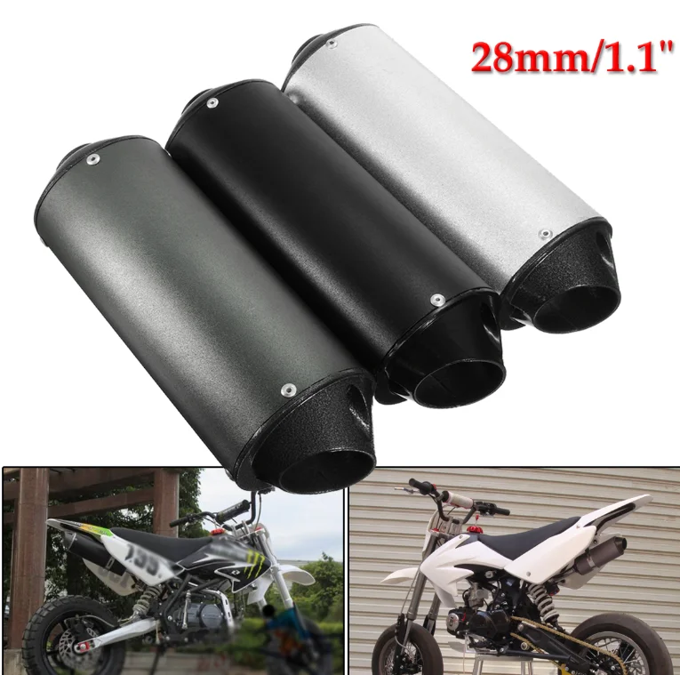 28 мм черный глушитель выхлопной трубы зажим для 50cc 110 125cc Quad Dirt Pit Bike ATV черный с алюминием
