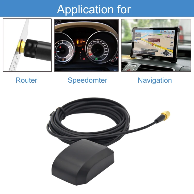 GPS Antenna SMA Connector 3M Cable GPS Receiver For Speedometer Car Navigation Night Vision Camera Player