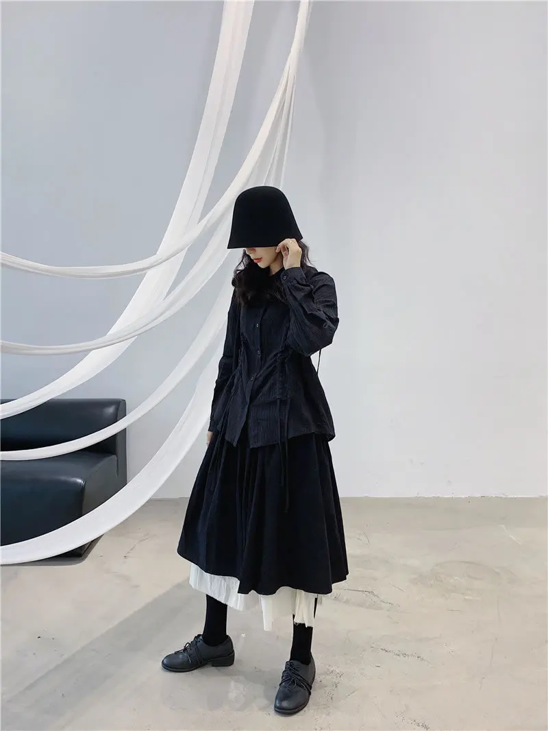 XITAO, двухслойные юбки с соединением, женская мода, Harajuku стиль, утолщенная юбка, миноритарная дикая Осенняя зимняя одежда для женщин, DMY1196