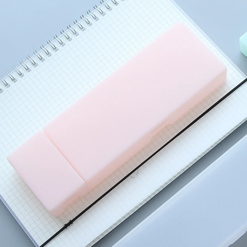 AAAJ-1 Pc Style Transparent Scrub Pencil Case Pencil Box Plastic Storage Box Learning Stationery Office Supplies