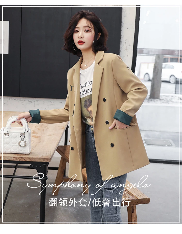 Онлайн маленький костюм знаменитостей женский корейский стиль свободный крой Британский Стиль Повседневный Ретро Западный стиль чувство дизайна нет
