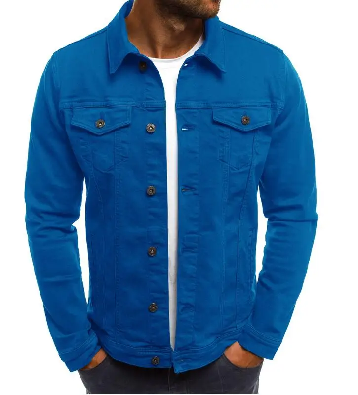 Куртка мужская уличная chaqueta hombre Джинсовая Куртка jaqueta masculino повседневные джинсовые куртки - Цвет: Синий
