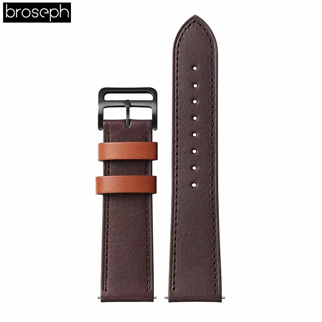 Brown Ремешок для часов samsung gear S2 classic Sport 4 Band для Tic Watch 2 из мягкой натуральной кожи для Amazfit Bip Youth watch Bracelet - Цвет ремешка: Brown