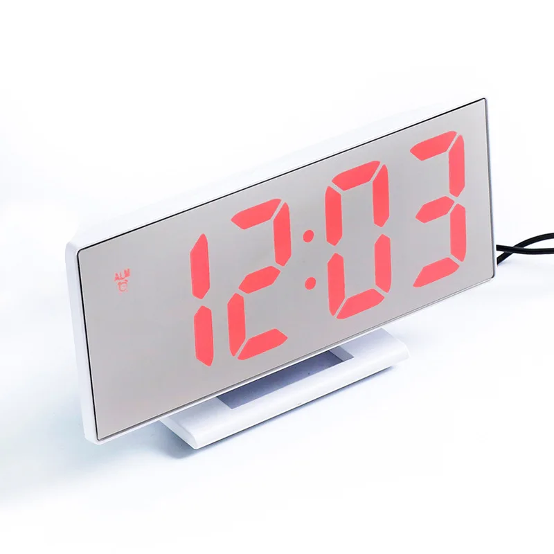 Светодиодный многофункциональный настольные часы большой экран электронные цифровые часы зеркальный будильник домашний декор с температурой времени Дата Новинка
