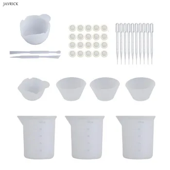 

JAVRICK DIY Handmade Epoxy Jewelry Pendant Making Tool Material Measuring Cup Dropper Stirrer Set Craftsman Gifts