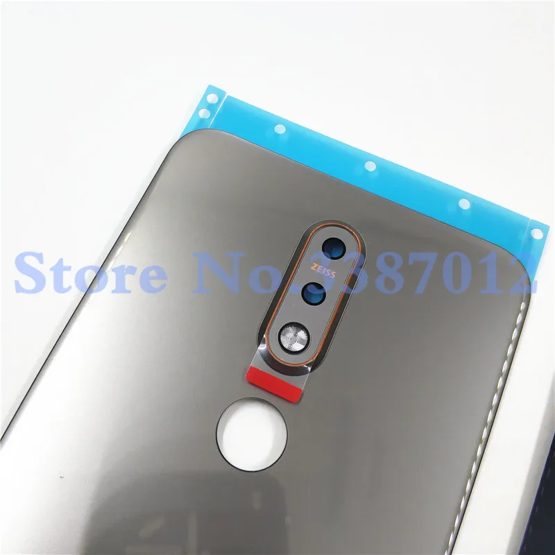 5,8" для Nokia 7,1 TA-1100 TA-1096 TA-1095 TA-1085 TA-1097 TA-задняя крышка батарейного отсека задняя дверь корпус с объективом камеры - Цвет: Silver