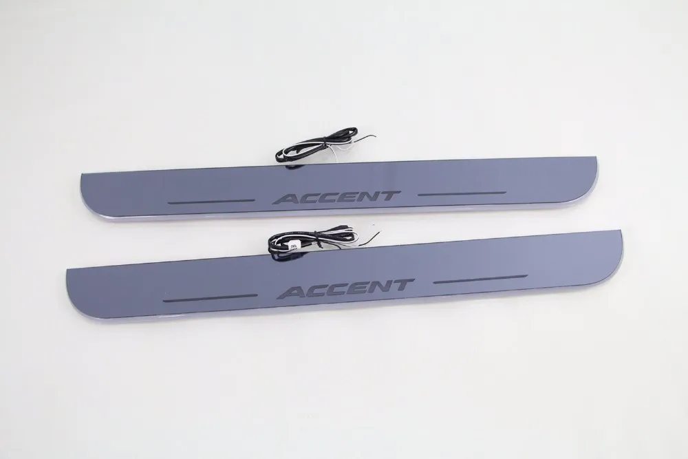 Osmrk светодиодные движущиеся двери scuff для hyundai accent динамические пороги Плиты плоская подкладка наложения потока/фиксированный светильник, 2 шт