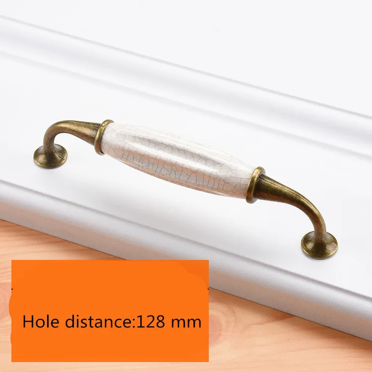 Hole distance 128mm Европейский алюминиевый сплав, черная и белая ручка, дверный ящик, шкаф для шкафа, ручки для шкафа, ручки для мебели, фурнитура, ручка - Цвет: Hole distance 128mm