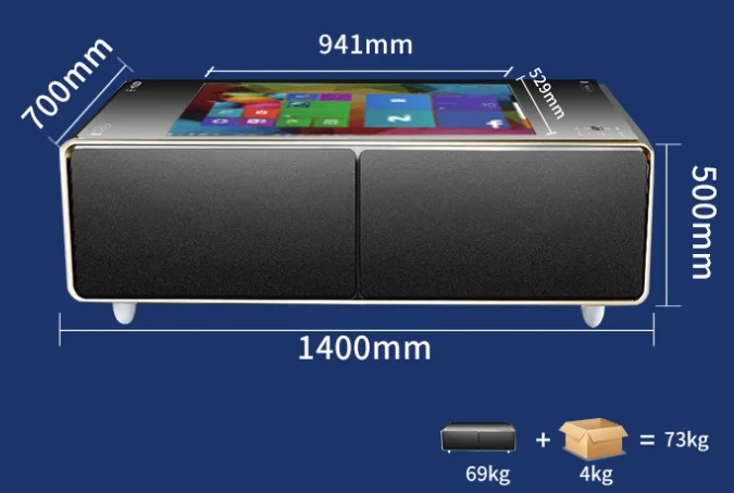 21,5 32 4" дюймовый lcd мульти сенсорный экран Настольный стиль bluetooth динамик с беспроводной зарядкой холодильник встроенный