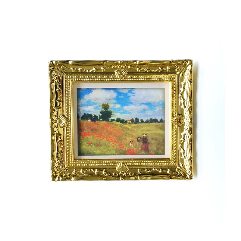Details about   1:12 scale dollhouse miniature wall decor frameless painting Monet Replica #B1