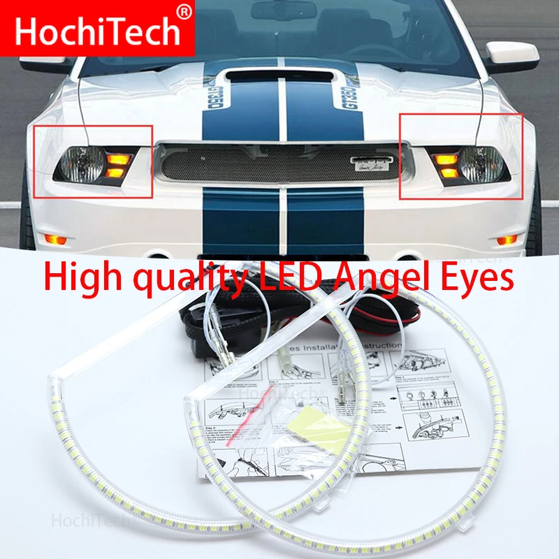 For Ford mustang 2010 2011 2012 Super Bright white color 3528 SMD led Angel Eyes kit daytime running light DRL EYZ 