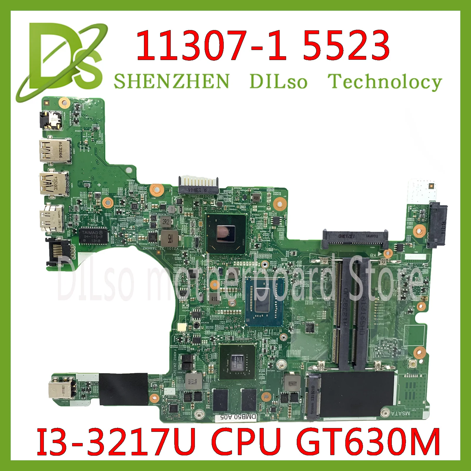 KEFU 11307-1 Motherboard FOR Dell INSPIRON 15Z 5523 Laptop I3-3217U CPU GT630M video card original 100% tested | Компьютеры и офис