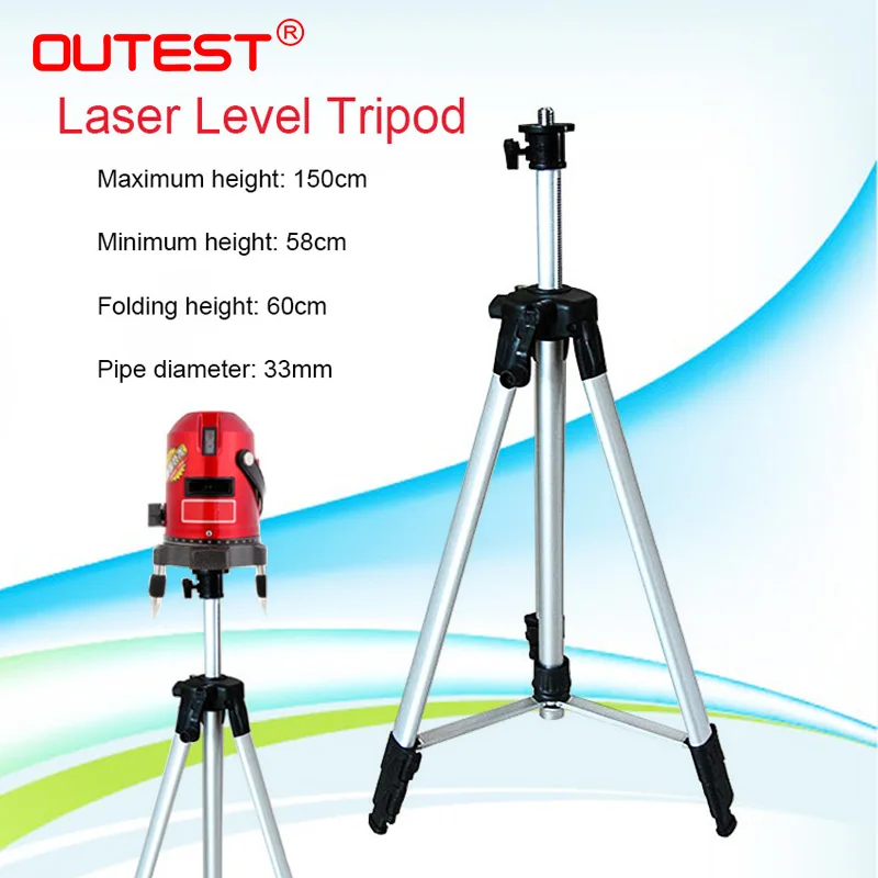  Laser Level Meter Laser Level Tripod 1.5M for Adjustable Rod Leveling Bubble with Extension Rod Adj