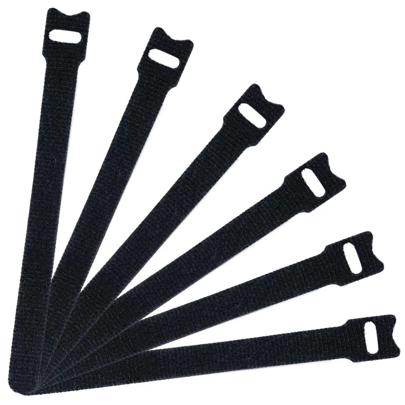 

100 Pcs Reusable Fastening Cable Ties,6-Inch Hook And Loop Cord Ties, Black