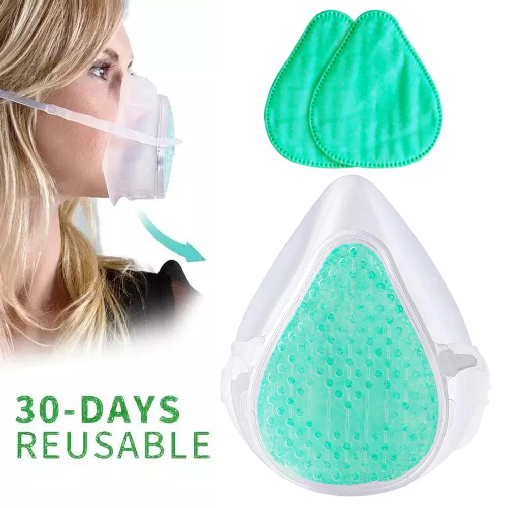 

30 Days Reusable Mouth Face Mask With Filters KN95/N95 Liquid Silicone Respirator Anti Bacteria Dust Pollution Face Masks D40