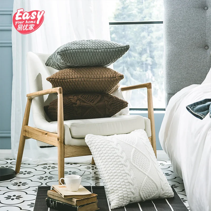 

Handmade Knit Pillowcase 45*45cm Luxury Nordic Pillow Cover Home Office Christmas Decorative Acrylic Cushion Cover Lumbar Pillow