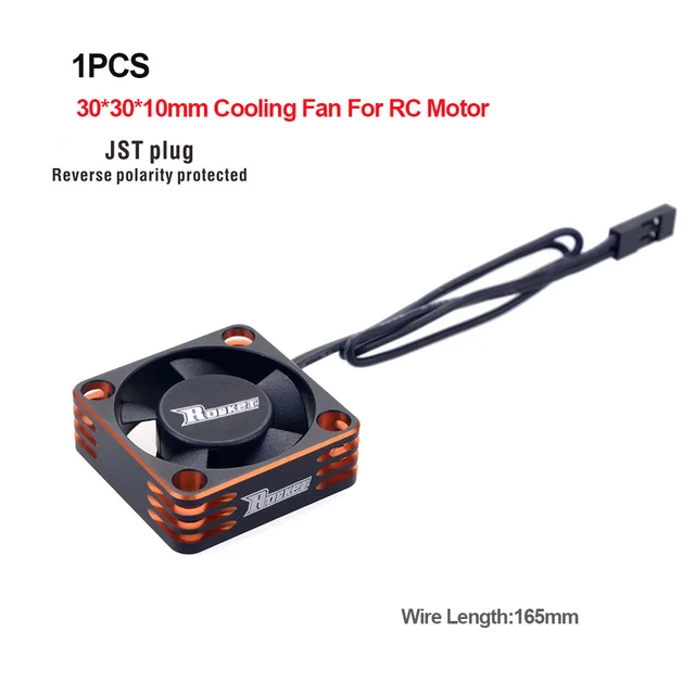Surpass Hobby Rocket 25mm 30mm 36mm 40mm 50mm Aluminum Metal Cooling Fan For RC ESC Motor Heat Dissipation-Orange&Black 1PCS 30mm for Motor