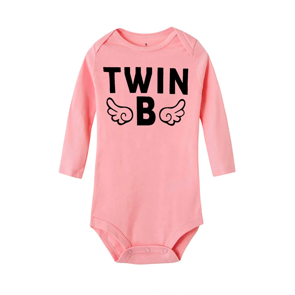 4 Color Newborn Baby Bodysuits Twin Brothers Sisters Long Sleeve Comfortable Infant Jumpsuits Boys Grils Crawling Clothes Winter 4