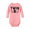 4 Color Newborn Baby Bodysuits Twin Brothers Sisters Long Sleeve Comfortable Infant Jumpsuits Boys Grils Crawling Clothes Winter 4
