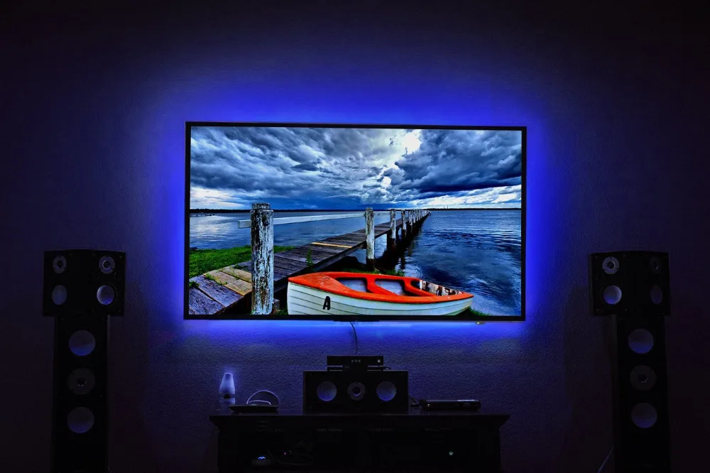 Светодиодный ТВ ПОДСВЕТКА 2 м/6.56ft RGB Неон Accent светодиодные полоски для 40 до 60 в HD tv неоновый светильник с пультом дистанционного управления