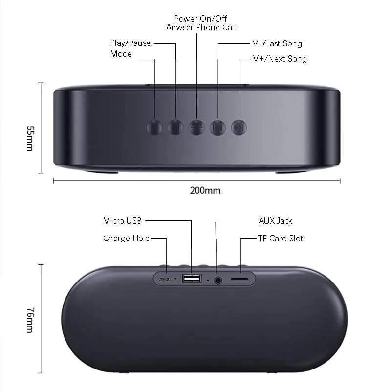 6D стерео звук портативный Bluetooth динамик 10 Вт беспроводной громкий динамик открытый динамик Поддержка TF карты/USB накопитель/AUX