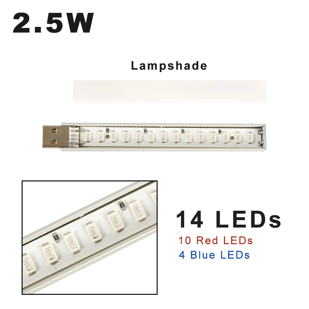ZHMZH Portable Convenient LED Full Spectrum Phyto Growth Lamp LED Plant Growing Lamp USB Red Blue Hydroponic Grow Light