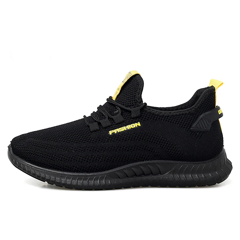 black and yellow Damyuan Hot Running Shoes Men Sport Shoes Cashmere Comfortable Antiskid and abrasion resistant Vogue jogging Casual Man Sneakers - Color: black and yellow