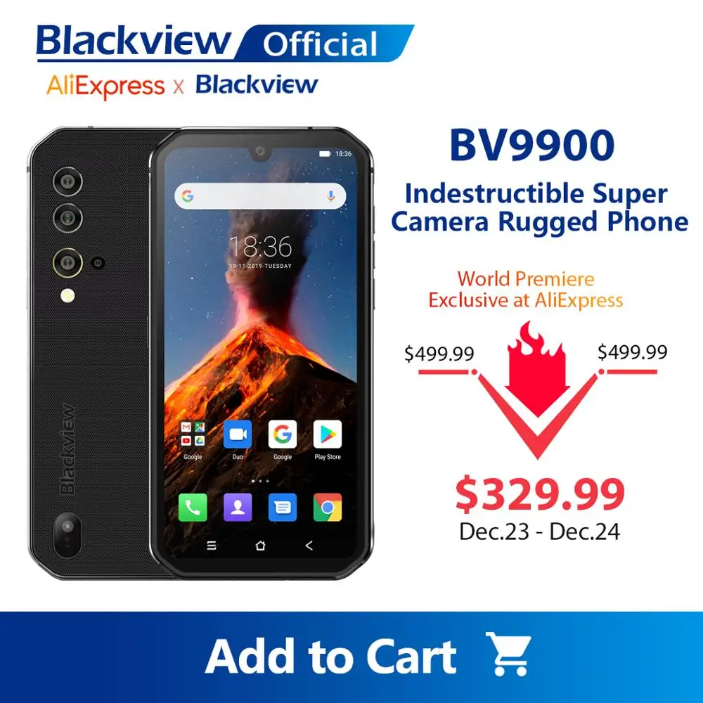 Blackview BV9900 Helio P90 Восьмиядерный 8 ГБ+ 256 ГБ IP68 прочный мобильный телефон Android 9,0 48MP Quad задняя камера NFC Смартфон