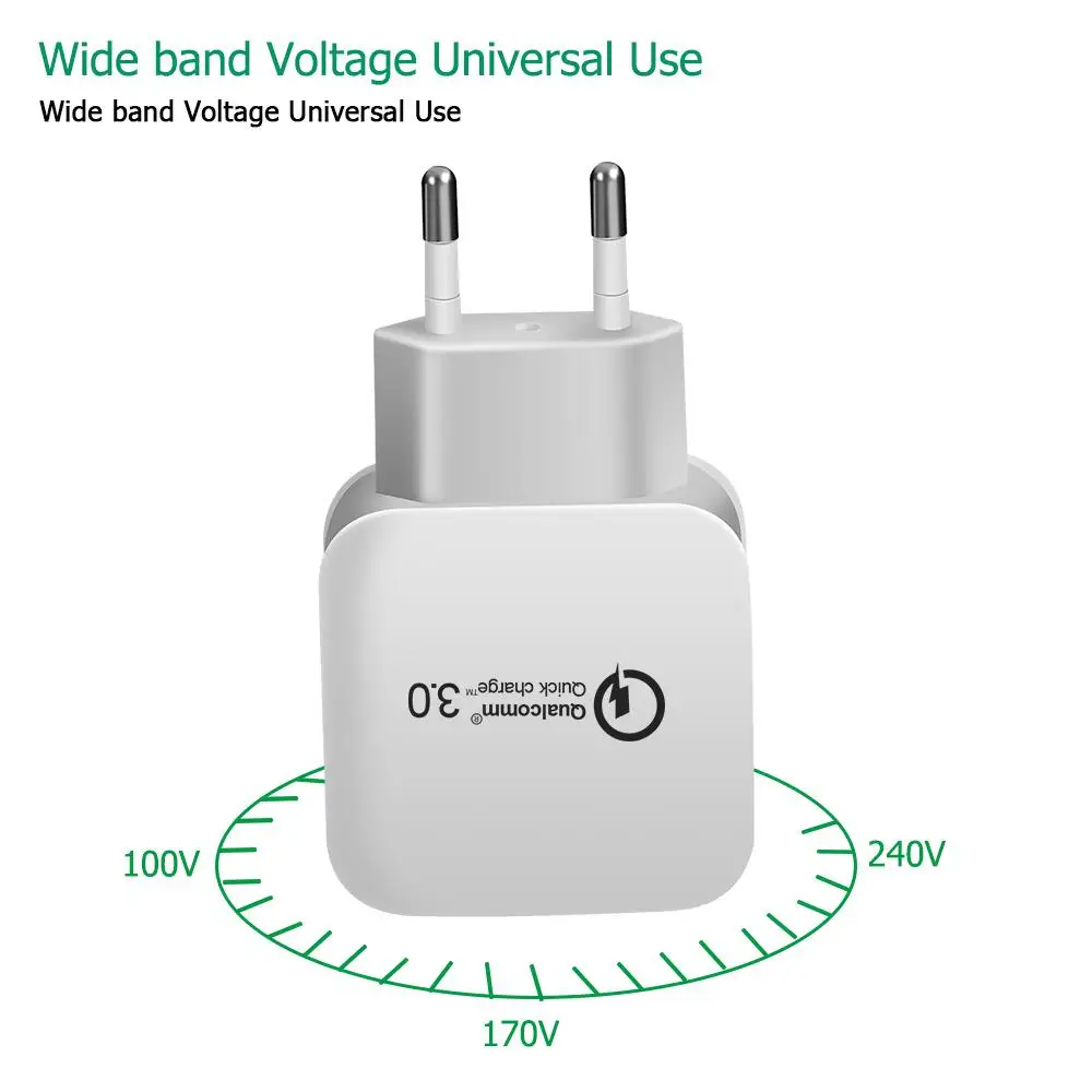 Мини QC3.0 USB зарядное устройство для huawei Xiaomi Мобильный телефон с отдельным портом, USB быстрая зарядка штекер зарядка аккумулятора