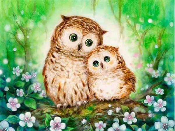 

Diamond Painting Animal Owl DIY Diamond Embroidery Scenery Round Diamond Cross stitch Home Decoration birthday present