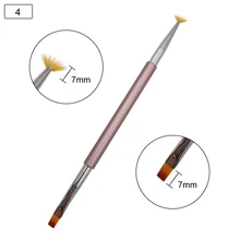 4 шт./компл. кисть для ногтей инструменты для ногтей кисти с двойной головкой 4 цвета ручка для рисования Краски вкладыш плоская кисть для ногтей УФ-гель для ногтей советы