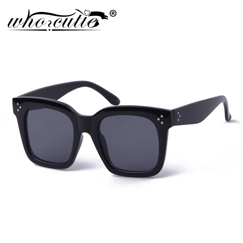 Винтажные Ким солнцезащитные очки черные женские брендовые дизайнерские заклепки квадратная оправа модные красные зеркальные Плоские линзы солнцезащитные очки S100