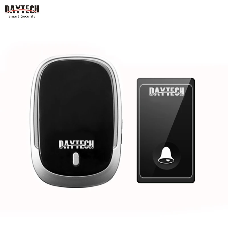 1 button 1 receiver DAYTECH дверной звонок Колокольчик для домашней безопасности Добро пожаловать автономный беспроводной дверной звонок Сигнализация светодиодный свет сенсорные кнопки - Цвет: 1 button 1 receiver