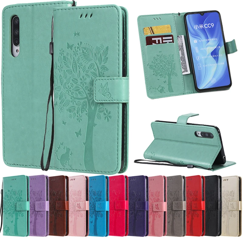 Funda con estampado en relieve para Xiaomi Mi A1, A2, A3 Lite, Pocophone F1, billetera con tapa para Xiaomi 5, 6, 7, 8, 9 lIte, 9SE, Note 10, CC9, CC9E
