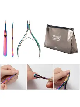 

8pcs Finger Toe Nail Dead Skin Fork Trimmer Brush Cuticle Pusher Peeling Remover Manicure Pedicure Set for Women Men