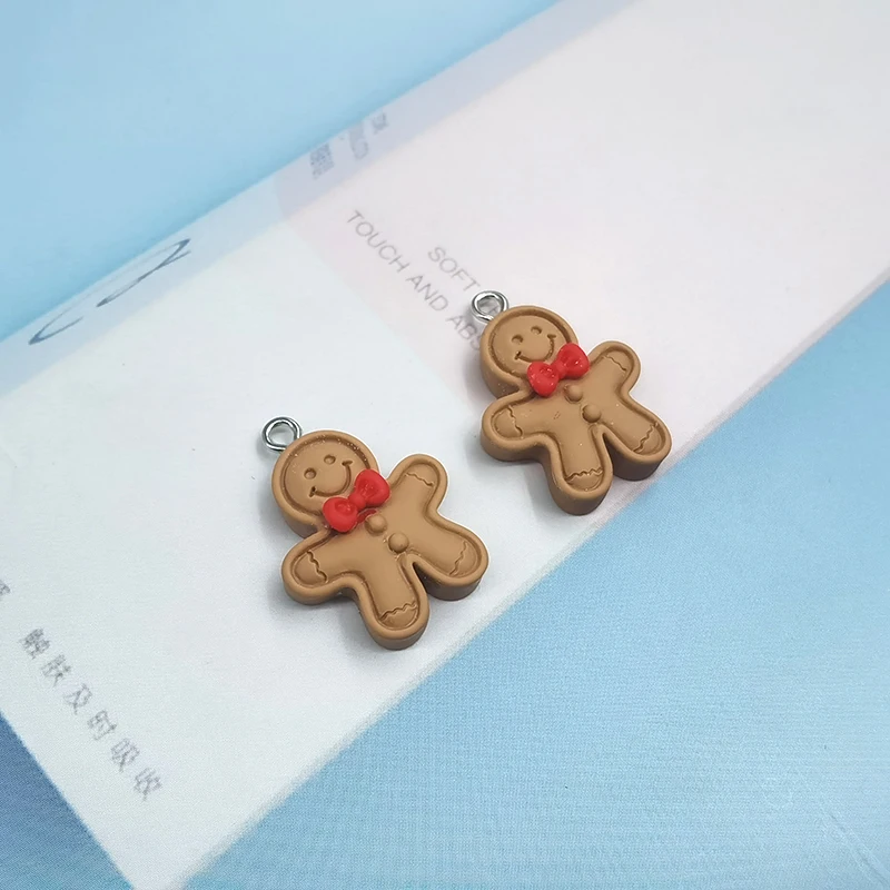 Jewelry Charms Resin Charms 10pcs Korea Cute Gingerbread Man Biscuit Pendant Charms Beverages Jewelry Findings DIY Funny Earrings Jewelry Making C352