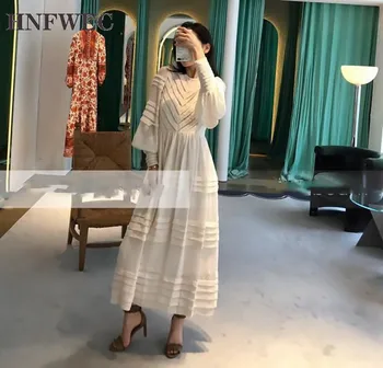 

Early autumn New dot embroidered V-neck pair strip design long ladies dress black and white Sexy Party Dress Women Y707