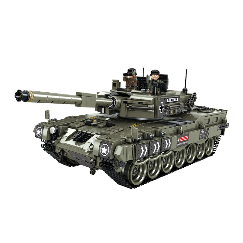 1747 шт. Leopard 2 Немецкий основной боевой танк грузовик DIY строительный блок Модель Набор WW2 солдат совместимые лего военные детские игрушки
