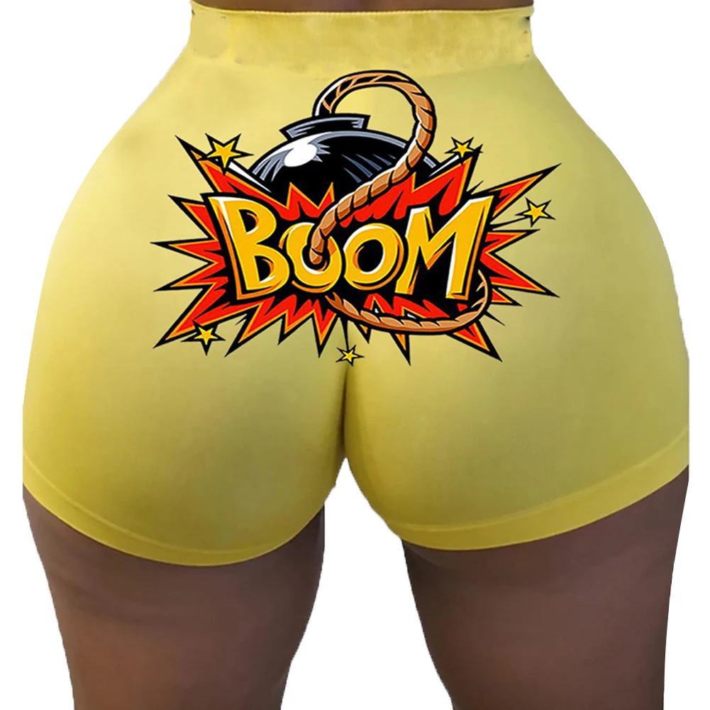 2020 New Ladies Letter Printed Skinny Daily Bottoms Women Fashion Sexy Bodycon Shorts Summer Casual Style High Waist Short Pants